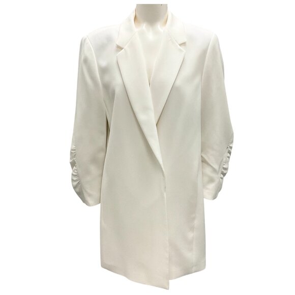 Lafayette 148 New York White Open Crepe Jacket